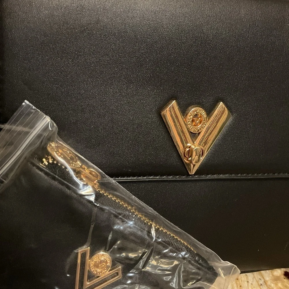 Valentino Orlandi Black Satchel with Wallet/Pouch NWT